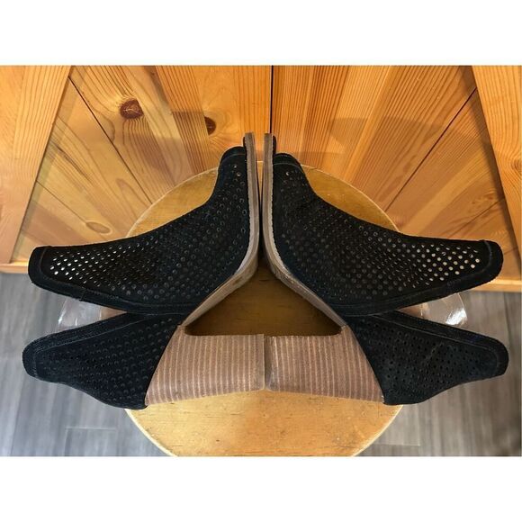 Lucky Brand Larise Cut Out Open Toe Ankle Bootie Womens Size 10M Black Slip On S - Picture 6 of 9